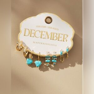 Anthropologi birthstone huggie earrings set of 4